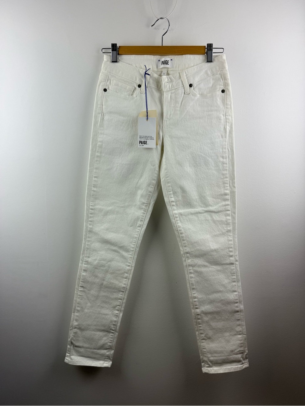 PAIGE Kylie Crop Slim Leg Jeans Optic White NWT 25